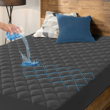 Waterproof Mattress Pad Protector Quilted Matress Cover Noiseless Fitted Deep - £35.73 GBP+