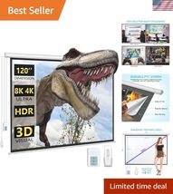 Electric Projector Screen with Remote, 120 inch Projector Screen, Automa... - $220.50