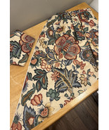 Waverly Greenfield Valances Set Of 2 Pointed Ruffled Jacobean 24x44” Cha... - $558.11 MXN
