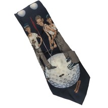 Vintage 1995 Norman Rockwell Brown &amp; Bigelow Playing Golf Novelty Silk Necktie - £19.16 GBP