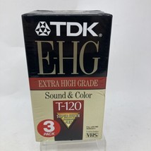 TDK VHS/VCR Blank Tapes - T-120 Extra High Grade Sound and Color 4 Hour - 3 Pack - £14.81 GBP