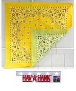 USA MADE Hav-A-Hank Reversible 2 Sided PAISLEY YELLOW/GREEN Head Neck Wr... - $13.99