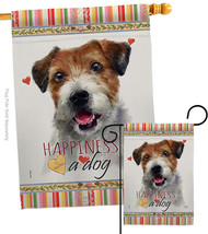 Parson Russell Terrier Happiness Flags Set Dog 28 X40 Double-Sided House Banner - £40.57 GBP