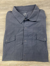 Zoic Cycling Button / Snap Up Shirt Mens Sz 2XL Grey Short Sleeve Vented - $18.95