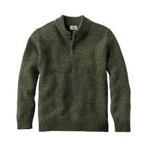 Mens Size XL LL Bean Green Pure Lambs Wool Knit Henley Classic Ragg Wool... - $39.19
