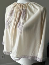 Vtg Cream Lilac Pinehurst Lace Trimmed Lingerie Robe Cape Peignoir Size ... - $37.14