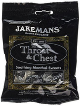 Throat &amp; chest soothing menthol Sweets 100g Jakemans - $6.72