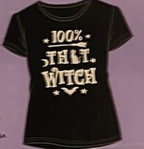 100% That Witch Women’s Halloween T-shirt Size 2XL Black &amp; White V-neck - $218.37 MXN