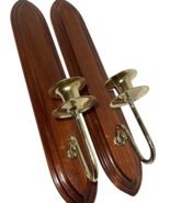 Pair of Candle Holders Wood Metal 17.5&quot; l x 3&quot; w Home Interiors &amp; Gifts ... - $40.46 CAD