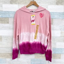 WILDFOX Tie-Dye Hoodie Sweatshirt Pink French Terry Pouch Pocket Womens ... - £31.15 GBP