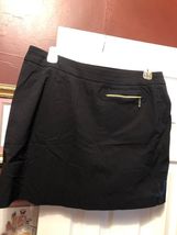 NWT Jamie Sadock Black Skinnylicious Pullon Stretch Golf Skort - 18 Gold Zippers image 2