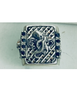 Artisan made Octopus Black Onyx Mens sterling silver  ring Lge. - $2,991.87 MXN