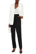 Helmut Lang Silk-Satin &amp; Wool Twill Straight Leg Pants sz 0 - €60,09 EUR