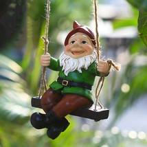 Garden Hanging Gnome Ornament Statue Waterproof Resin Decoration Decor Gift - £47.44 GBP