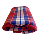 Cloth Fabric Tablecloth 92&quot;x56&quot; Red White &amp; Blue Picnic Plaid Country Pr... - €55,31 EUR