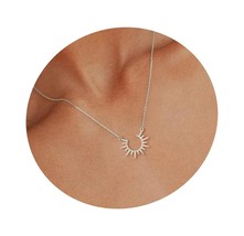 Sun Necklace for Women Dainty Gold Necklace,18k Gold - $51.34