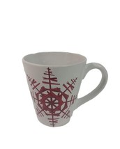 Starbucks 2012 Christmas Coffee Cup Mug White with Large Red SNOWFLAKE Design - £3.94 GBP