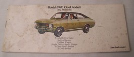 1970 BUICK OPEL KADETT ADVERTISING DEALER SALES BROCHURE - $5.93