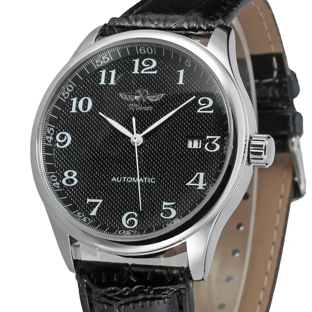 Fashion Winner Top Brand Business Men Automatic Wrist Watches Leather Dr... - $39.87