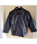 Vintage GAP Authentic Leather Black Jacket Size M Medium - £50.42 GBP