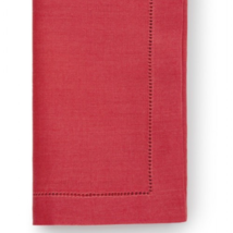 Sferra Festival Poppy Red Pure Linen Dinner Napkins Hemstitched 20x20&quot; S... - $54.35