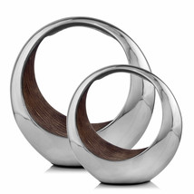 Buffed And Brown Bronze Two Tone Ring Threads Large Bowl - $193.42