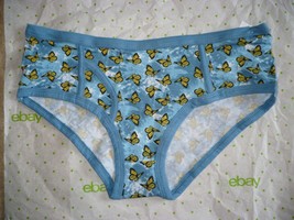 Rue 21 Women&#39;s Bikini Panties MEDIUM Blue With Yellow Butterflies  New - £7.91 GBP