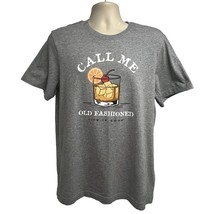 Life Is Good Gray Graphic Call Me Old Fashioned Whiskey Crusher T-Shirt Medium - £15.76 GBP