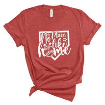 Custom No Place Like Home Baseball Mom Heathered Unisex Bella Canvas T Shirt - £11.70 GBP+