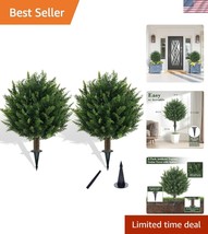 UV Resistant Artificial Cedar Topiary - Set of 2 for Outdoor Elegance - $1,569.09 MXN