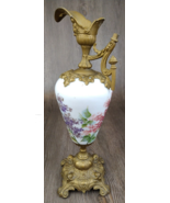 Antique Urn Ewer Milk Glass As Is Hand Painted Forget-Me-Nots Project/Parts - $940.64 MXN