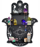 Wall Shelf Hand Evil Eye Multilayer Crystal Display Stand Hanging Wall D... - $19.99