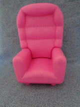 Geoffrey, Inc Pink Dollhouse Furniture High Back Barbie Size Chair 6 1/4&quot; High - £3.37 GBP