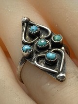 stelinh silver old pawn turquoise ring size 5 - £52.77 GBP