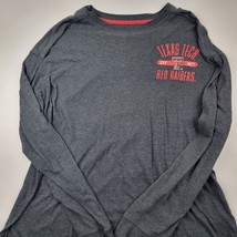 Mens Size 2XL Texas Tech Red Raiders Long Sleeve Shirt Gray Front Back Print - £7.38 GBP