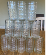 12X Ball Quilted Crystal 12oz glass Jelly Jars Canning Mason - $1,484.95 MXN