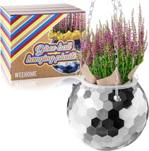 Disco Ball Planter - 8 Inch Disco Ball Plant Hanger For Flower And, And Hook - £31.69 GBP