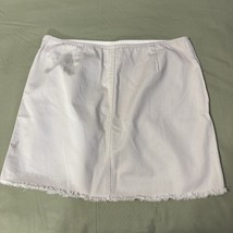 Denim J.Crew Light Tan Mini Skirt Sz 4 Chinos Distressed Hem Short Zipper - $12.88