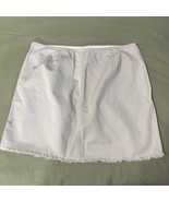 Denim J.Crew Light Tan Mini Skirt Sz 4 Chinos Distressed Hem Short Zipper - $17.67 CAD