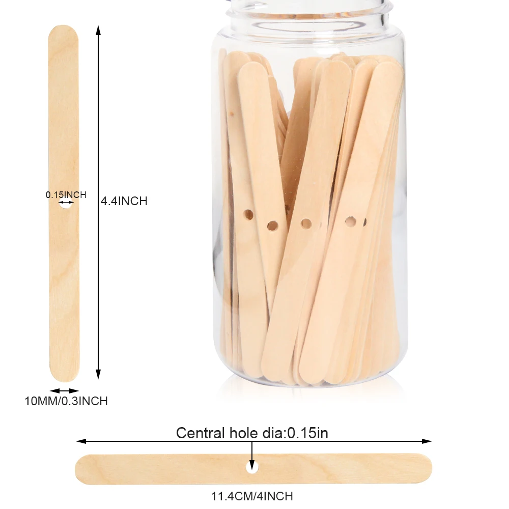 Sporting 50pcs Wooden Wax Core Holder Soy Wax for Candles Aromatherapy Candle Ma - £23.89 GBP