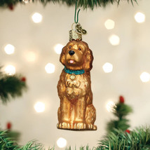 Old World Christmas Irish Doodle Dog Glass Christmas Ornament 12528 - £15.13 GBP