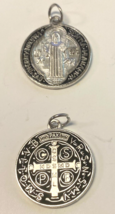Saint Benedict Black &amp; Silver tone Medal,  New#MD-007 - $3.96