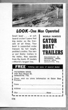1954 Print Ad Gator Boat Trailers One Man Operated Jacksonville,FL - $8.45