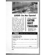 1954 Print Ad Gator Boat Trailers One Man Operated Jacksonville,FL - £6.62 GBP