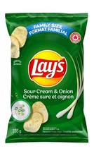 6 Bags Of Lay&#39;s Lays Sour Cream &amp; Onion Potato Chips Size 235g Each - £33.48 GBP