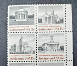 Scott #1838-41 – 1980 15c American Architecture Block of 8 US Stamps 15 Cents - £2.31 GBP