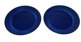 Forte Crisa (FCG3) Cobalt Blue Glass 2 Dinner Plates (9.75”) Textured Ri... - £11.92 GBP