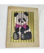 Vintage 1968 Hallmark Baby Panda Lenticular Burlap 1.5&quot; Binder 695BK401-1 - $17.77