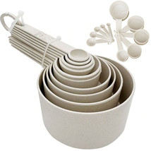 10 Pc Wheat Straw Measuring Spoons Cups Set Kitchen Utensil Cooking Baki... - £15.71 GBP