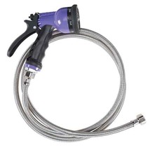 Master Equipment Stainless Steel Spray Hose Set&amp;6-in-1 Sprayer Nozzle Tub PURPLE - £64.50 GBP